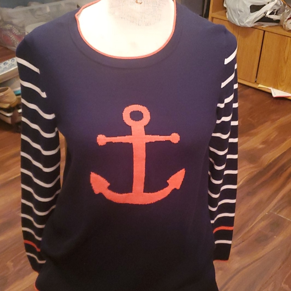 Crown & ivy Anchor Sweater size S